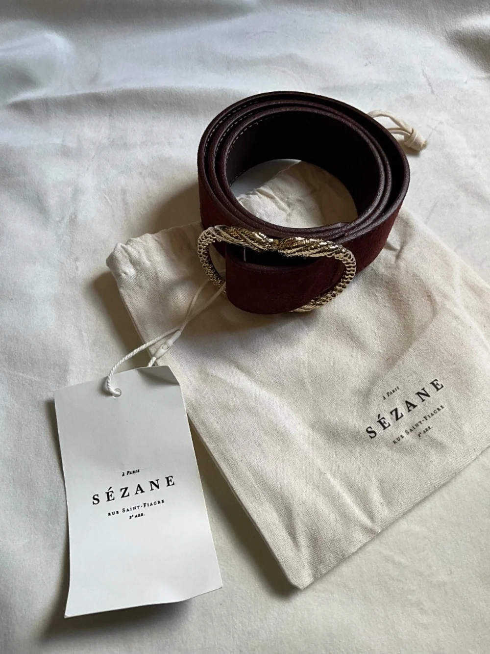 NEW! Sezane ARTEMIS BELT  Mahogany, 80, NWT